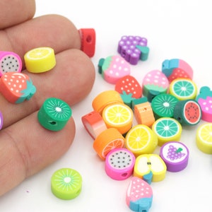 Small Fruit shape beads,colorful fruits beads,fruit Polymer Clay Beads  rubber cute Kawaii bead for bracelet necklace phone strap charm BB170