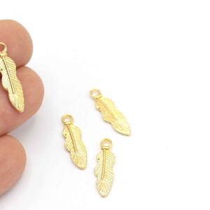 24k Gold Plated Leaf Pendant, Leaf Charm, Leaf Earring, Leaf Necklace Pendant, 24k Gold Plated Leaf Charms, Leaf Jewelry, 2Pcs, ALT-664