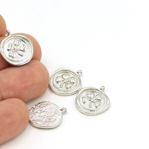 Silver Plated Clover Charms, Clover Necklace, Clover Pendant, Clover Jewelry, Clover Charms  1 pcs(17x19mm) SLV-59