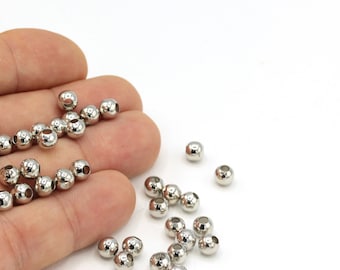 6mm Silver Plated Beads,Spacer Beads,Hollow Beads,Tiny Spacer Beads,Bracelet Beads,Round Beads,Silver Plated Findings  SLV-73