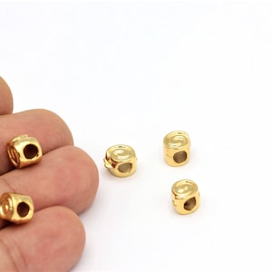 10 pcs(6x9mm)24k Gold Plated Spacer Beads ,Gold Plated Beads,Gold Plated Findings,Jewelry Making,Gold Spacer Beads  ALT-98