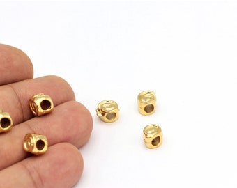 10 pcs(6x9mm)24k Gold Plated Spacer Beads ,Gold Plated Beads,Gold Plated Findings,Jewelry Making,Gold Spacer Beads  ALT-98