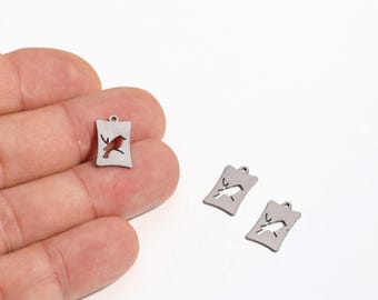 Stainless Steel Bird Pendant, Frame Bird Charm, Animal Jewelry, Laser Cut Findings, Necklace Pendant, DIY Jewelry Making, LZ-1223-3