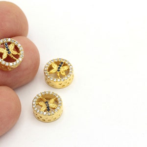 1pcs(11mm)24k Gold Plated Butterfly Charm, Butterfly Pendant, CZ Butterfly Charm, Tiny Butterfly Charm, Butterfly Bracelet ZRC-222