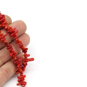 Red Coral Chips Beads, Bamboo Coral Beads, AAA Quality Healing Energy Yoga Beads, Beads DIY Jewelry Making for Necklace,GEM-157