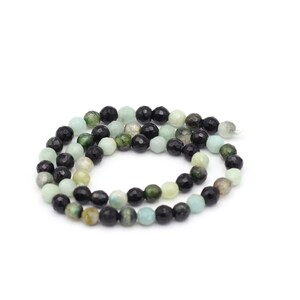 6mm Micro Faceted Natural Beads, Natural Mixed Stone Beads, Gemstone Round Beads, Beading Supplies, Bracelet Making, GEM-55