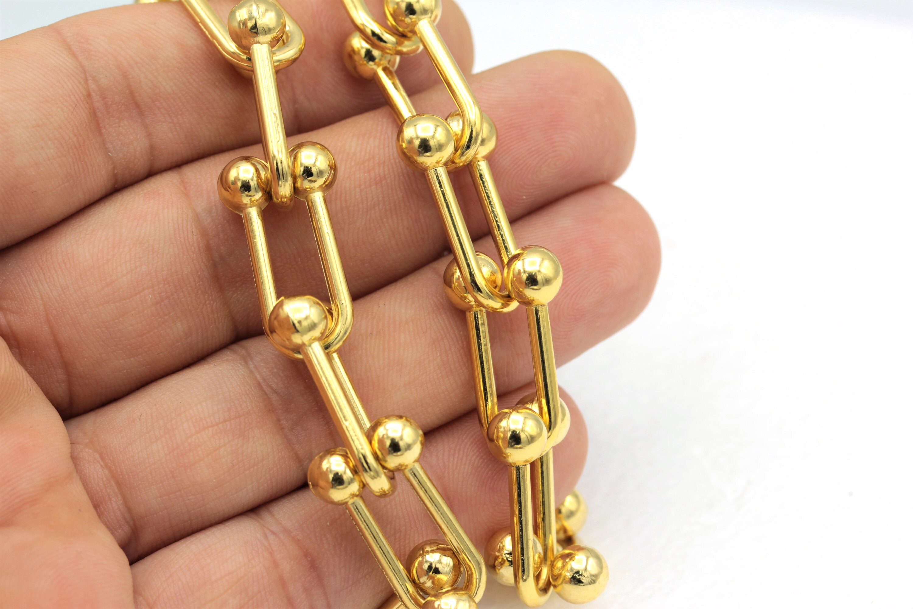 24k Gold Plated Handmade Chaingold Plated Ushaped Chains Etsy UK