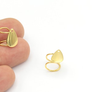 24k Gold Plated Drop Ear Cuff, Drop Ear Cuff, Tightening Ear Cuff, Thick Ear Cuff, Cartilage Earrings,1Pcs(15mm), KP-239