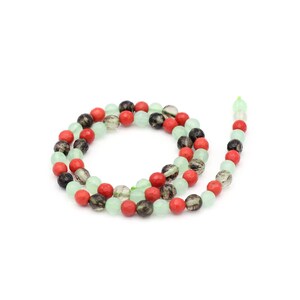 6mm Micro Faceted Natural Beads, Natural Mixed Stone Beads, Gemstone Round Beads, Beading Supplies, Bracelet Making, GEM-63