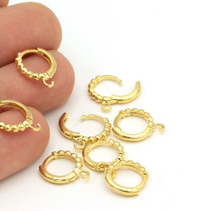 2 Pcs Gold Plated Earring Findings,Ball Earlier, Plain Leverback Findings, Dainty Hoops , Earring Earlier, Earring Findings, KP-2