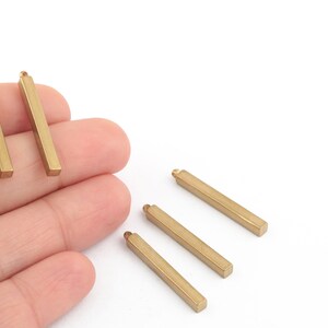 3x28mm Raw Brass Bar Pendant, Name Necklace, Personalized Charms, Nameplate Bar, Stamped Necklace, Bar Jewelry Charms, 2 pcs, HM-608