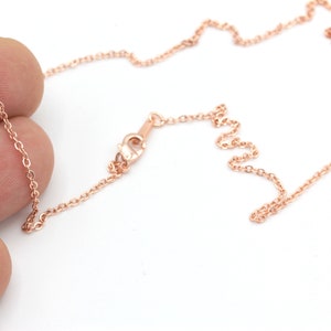Elegant halsbandskedja - roséguldpläterade kedjor, lödda kedjor, stavkedjor, färdig kedja 15''-16"-17"-18"-20"-22"-25" (1,8 x 2 mm) ZNC-34