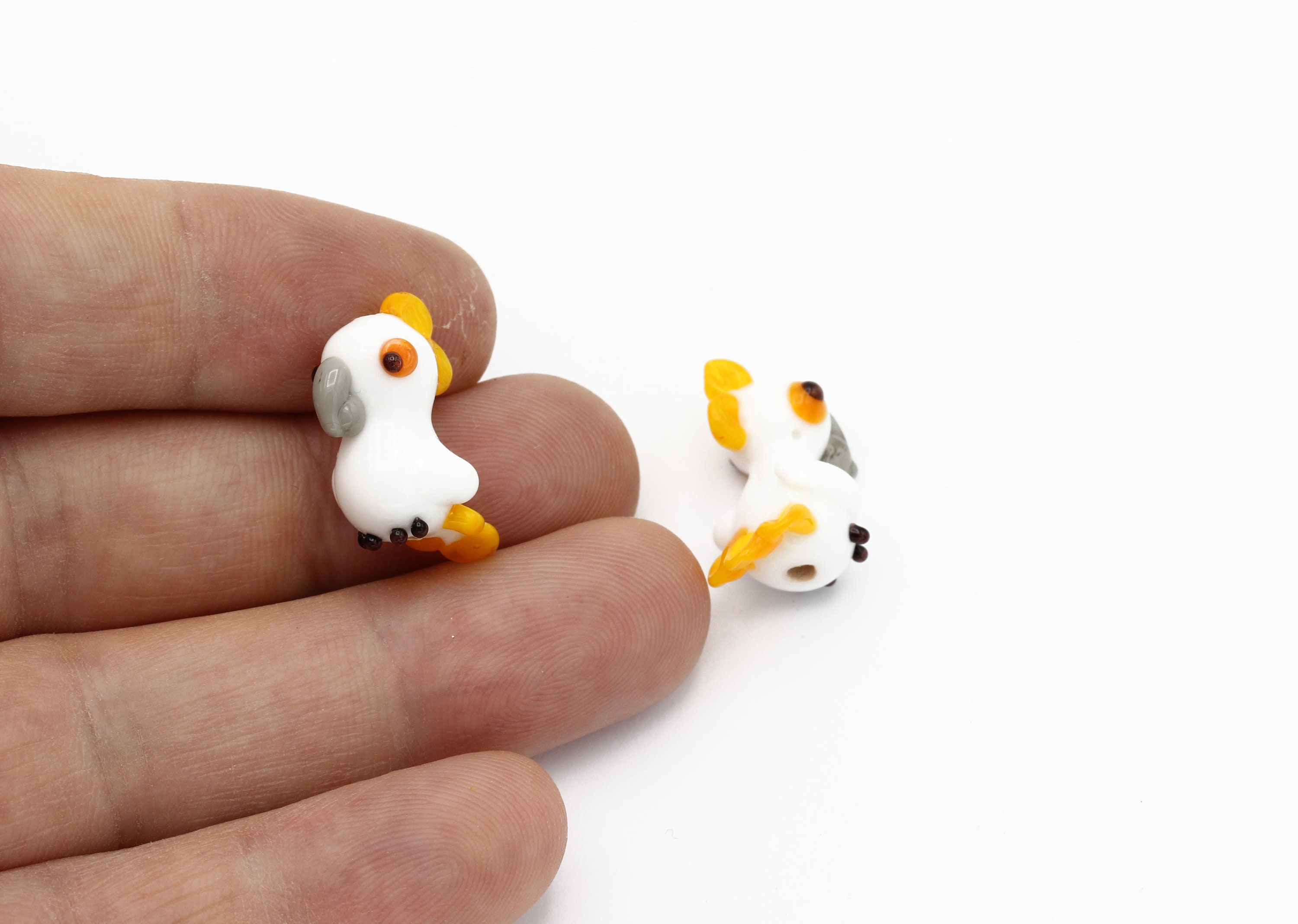 13x18mm Hand Made Murano Parrot Beads, Murano Bird Beads, Murano Animal Glass Charms, Glass Findings, DIY Jewelry, 1 Pcs, GEM-379