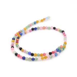 4mm Micro Faceted Natural Beads, Natural Stone Beads, Gemstone Round Beads, Beading Supplies, Bracelet Making, GEM-94