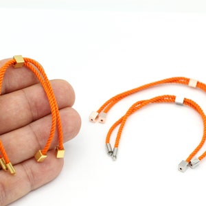 Half Finished Cord Bracelet,Adjustable Slider Stopper Bead Connector Charms for Original Personality Jewelry Making Supplies, 24cm, BLZ-55