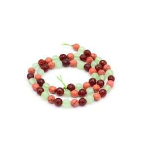 6mm Micro Faceted Natural Beads, Natural Mixed Stone Beads, Gemstone Round Beads, Beading Supplies, Bracelet Making, GEM-82