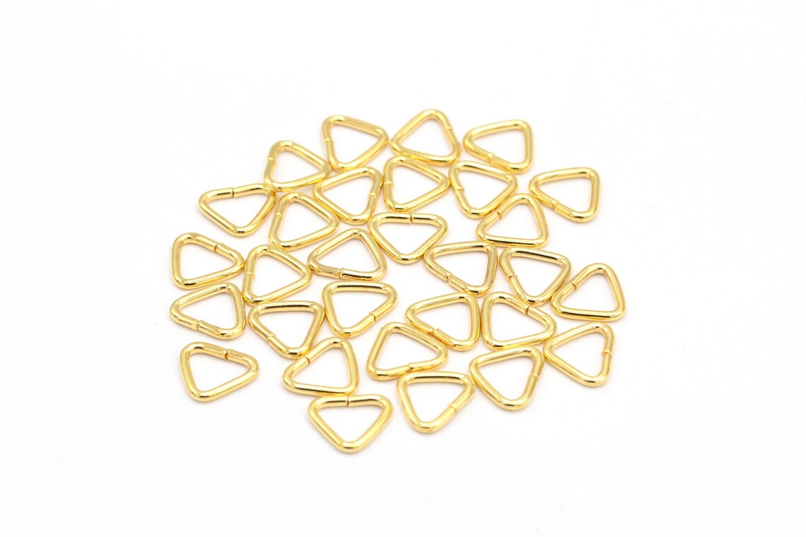 24k Gold Plated Triangle Jump Rings Jump Rings Triangle Jump | Etsy