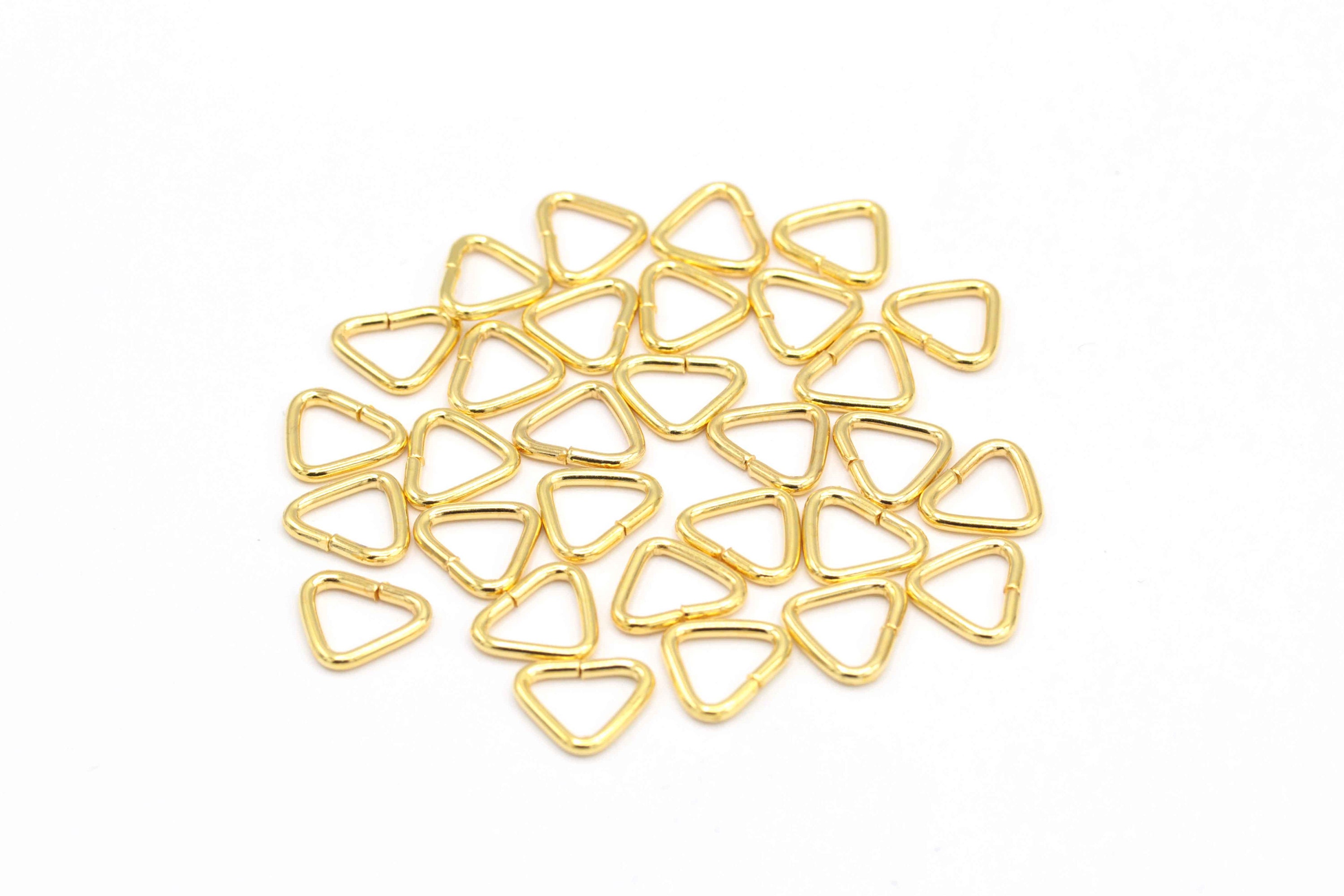 24k Gold Plated Triangle Jump Rings Jump Rings Triangle Jump Etsy