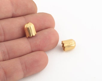 9x12mm Matt Vergoldete Kegelkappen Zubehör, Kegelperlenkappen, Runde Perlenkappen, Mattvergoldete Perlenkappe, rustikale Endkappe, MAT-187