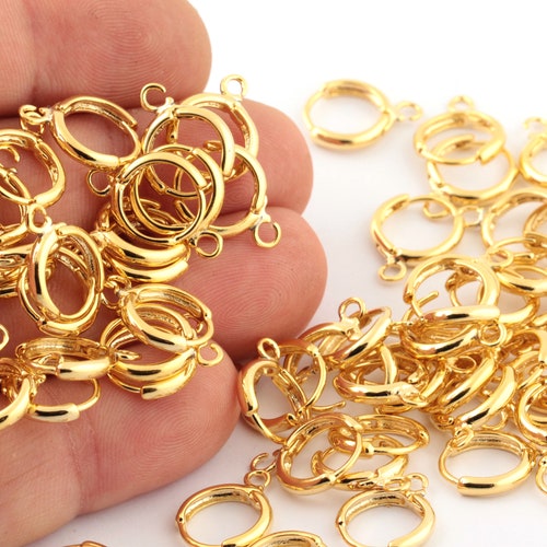 4pcs Gold Spring Clip on Earring Finding Gold Hoop Clip Etsy