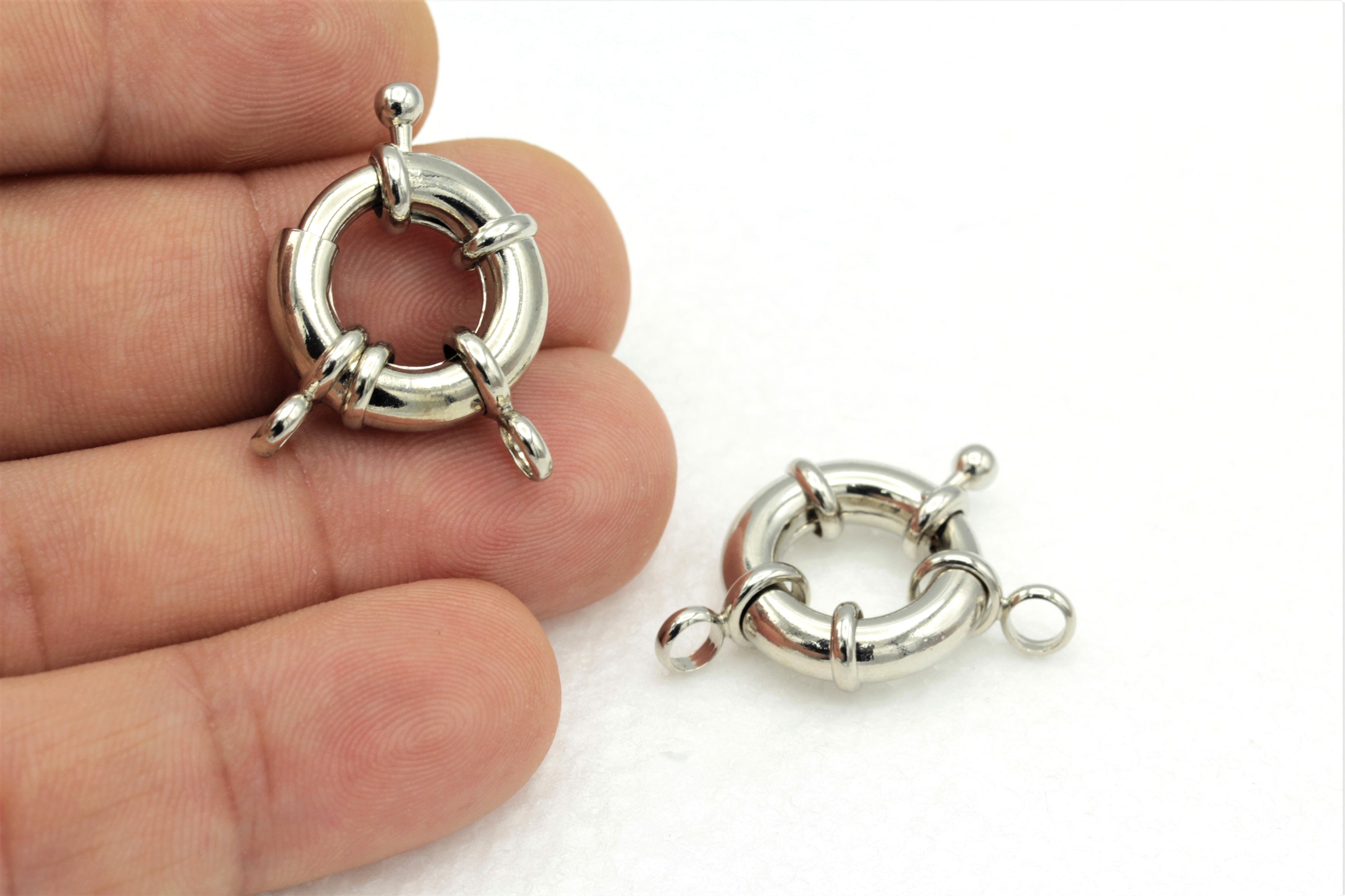 1 Pcs19mmsilver Spring Clasp Round Silver Clasp Spring Etsy UK