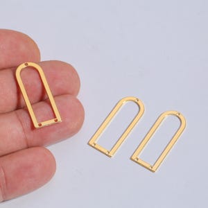 Connecteur en forme de D plaqué or 24 carats, breloque en forme de D arche, boucle d&#39;oreille en forme de D, boucle d&#39;oreille en forme de larme ouverte, breloque en forme de U ouvert, fabrication DIY, LZ-894