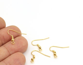 24k pozłacane kolczyki, bigle do uszu, pozłacane kolczyki, elementy do kolczyków 12 szt. (17 mm) KP-34