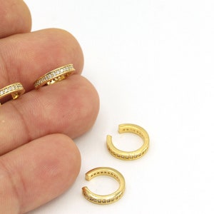 1pcs(13mm)24k Shiny Gold Stone Ear Cuff, Cartilage Ear Cuff, Zircon Ear Cuff, Thick Ear Cuff, Cartilage Earrings,Gold Ear Cuff  KP-53