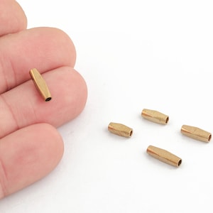 Raw Brass Tube Beads, Barrel Spacer Beads, Small Brass Cylinder Bead, Boho Jewelry Supply, Unique Tube Beads, Handmade Jewelry Supply,HM-641