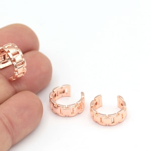 Rose Gold Plated Ear Cuff, Ear Cuff, Minimalist Ear Cuff, Dainty Ear Cuff, Hoop Ear Cuff, Cartilage Earrings,1Pcs(16mm), KP-274