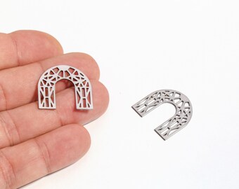 Stainless Steel U Shape Charm, Geometric Pendant, U Shaped Connector, Earring Charm, DIY Jewelry Making, Steel Findings, LZ-1218-7