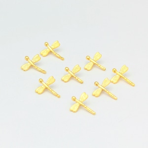 4 pcs,(13x17mm)24k Shiny Gold Plaqué Libellule Charms, Pendentif Libellule, Bijoux Libellule, Gold Plated Findings, ALT-77
