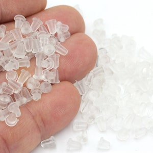 100 Pcs Silicon Earring Backs, Earring Stops, Rubber Earring Stopper Nuts, Rubber Bullet Earring Backs, KP-249