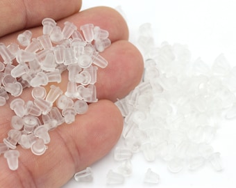 200 Pcs Silicon Earring Backs, Earring Stops, Rubber Earring Stopper Nuts, Rubber Bullet Earring Backs, KP-249