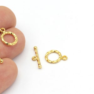 24k Shiny Gold Toggle Clasp, T Bar Lock , Bracelet Closures, Gold Toggle,Gold Toggle Clasp ,1pcs(11x15mm) ALT-422