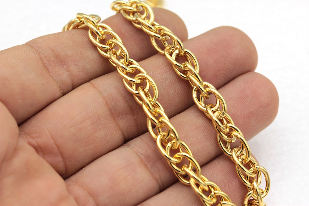 3.3 Feet8x10.5 Mm24k Gold Plated Rolo Chains, Ready Chain , Big Chain ...
