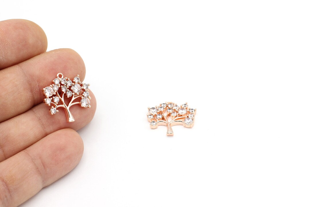 Rose Gold Plated Tree of Life Charms, Rhodium Plated Pregnancy Bola ...
