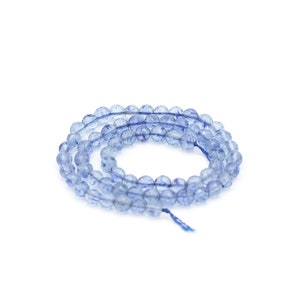 6mm Micro Faceted Natural Beads, Natural Aquamarine Stone Beads, Gemstone Round Beads, Beading Supplies, Bracelet Making, GEM-60
