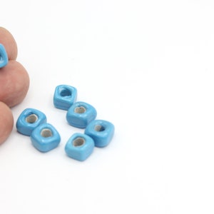 Glass Cube Beads, Turquoise Glass Beads, Murano Glass, Bracelet Connector, Beads for Bracelet, Murano Beads,Wholesale Glass Beads, GEM-50