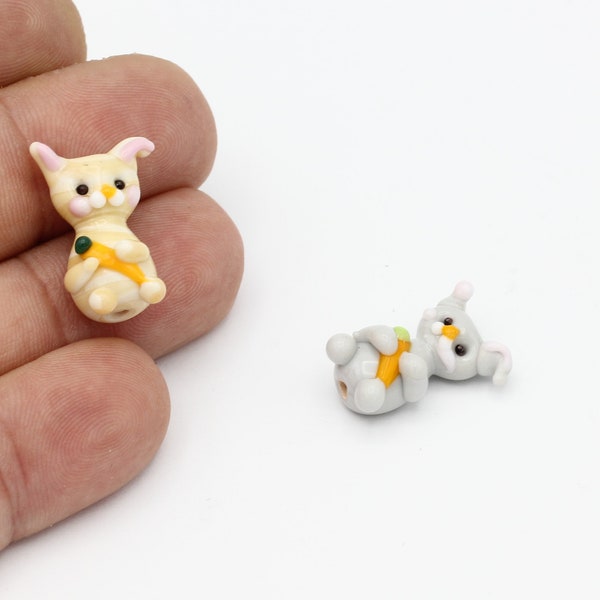 Hand Made Murano Glass Cat Beads, Murano Animal Beads, Cat Murano Glass Charms, Lampwork Jewelry Beads, Murano Glass Findings, GEM-369