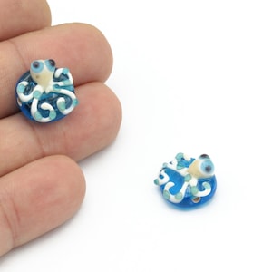 17mm Hand Made Murano Glass Octopus Beads, Murano Animal Beads, Octopus Murano Glass Charms, Murano Glass Findings, 1Pcs, GEM-330