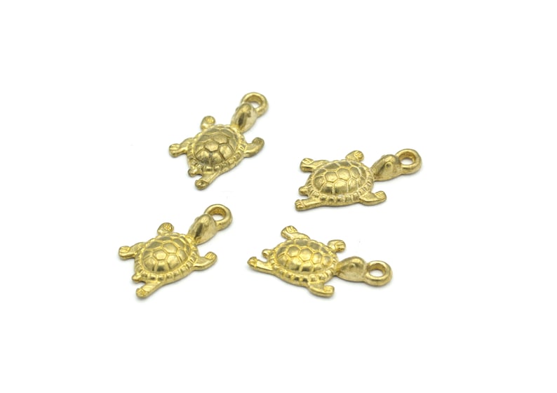 Turtle Findings Raw Brass Turtle Pendant Necklace Connector HM-122 Brass Turtle Pendant 11x 22 mm Raw Brass Necklace Pendant