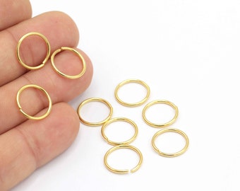 1.2x14mm 24k Gold Plated Big Jump Rings, Open Jump Rings, Brass Jumprings, Jump Rings Connector,Gold Plated Findings, 12 Pcs, ALT-605