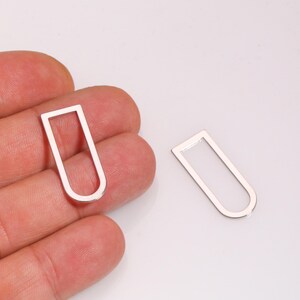 Breloque en forme de D plaqué rhodium, Breloque en forme de D arche, Connecteur en forme de D, Boucle d&#39;oreille en forme de goutte ouverte, Breloque cadre en U ouvert, Fabrication DIY, LZ-835-6