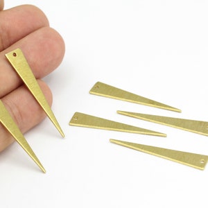 Raw Brass Textured Triangle Blanks, Triangle Charms, Triangle Earring, Triangle Pendant, 6pcs ,(8x40mm)  HM-69