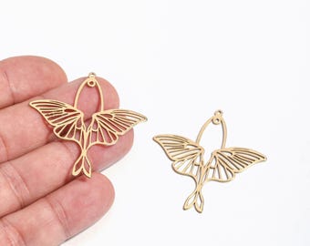 Raw Brass Flying Bird Connector, Bird Pendant, Butterfly Bird Pendant, Animal Findings, DIY Jewelry Making, Necklace Pendant, LZ-1117-5