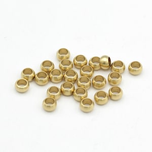 30 pcs, (5 mm) Raw Brass Spacer Ball Beads , Brass Spacer Beads , Ball Beads , Hollow Beads , Raw Brass Findings  HM-114