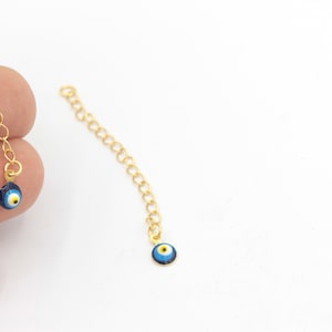 Evil Eye Bead Extender Chain, Necklace Extander Chain, Finished Extension Chains, Jewelry Supply, Adjustable Bracelet,3 pcs,(5cm) ALT-695