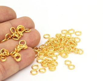 25 pcs,(1.2x7mm)24k Gold Plated Jumprings,Gold Brass Jump Rings , Brass Jumprings, Gold Brass Findings, Open Jump Rings, Connector ALT-109