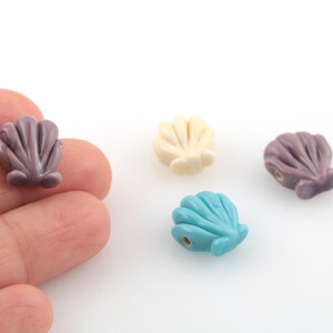 14 x 14 mm handgjorda snäckskalspärlor i Murano-glas, Murano-snäckskalspärlor, sommarberlocker i Murano-glas, Murano-glasfynd, 1 st, GEM-347